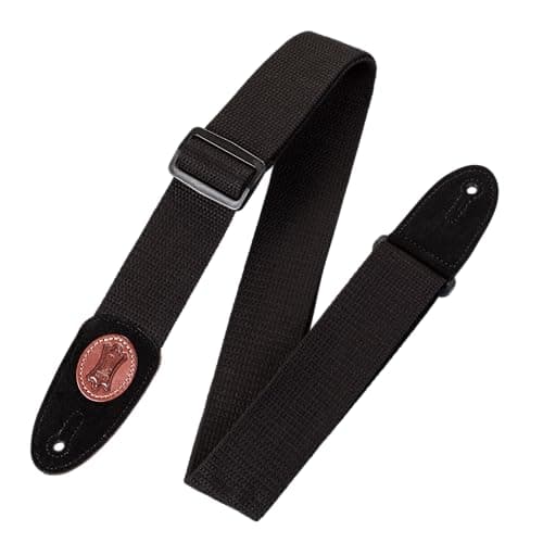 Levy's Leathers Signature Brown Cotton Guitar Strap with Tri-Glide Adjustment — Black