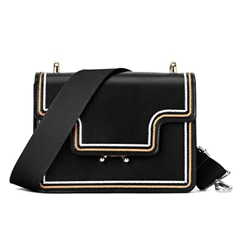ZOOEASS Wide Shoulder Strap Solid Adjustable Crossbody Canvas Bag