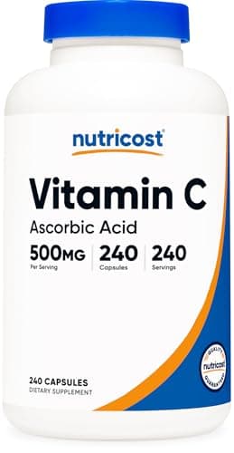 Vitamin C 500mg Capsules, Vegetarian, Gluten Free & Non-GMO