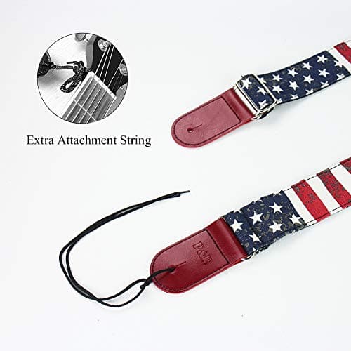 QIELIZI Adjustable Guitar Strap with 2 Locks, 2 Picks, Pick Holder & Leather Button