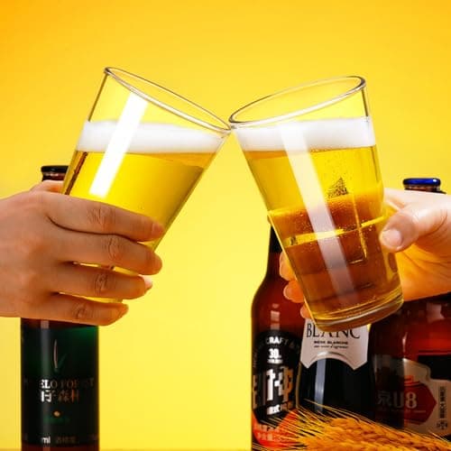 16 oz Beer Glasses Set of 2 for Men