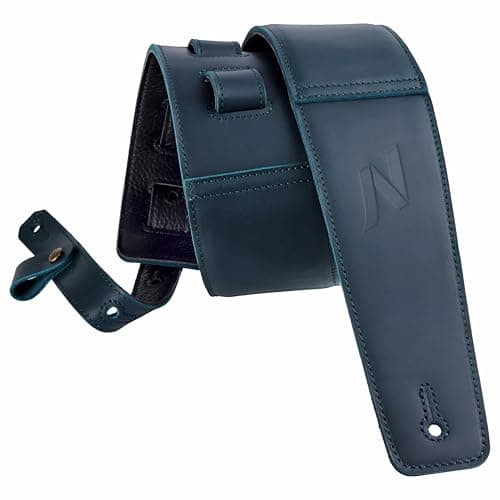 Nefelibata Aged Black 3" Guitar Strap with Foam Padding and Cable Loops — Vintage Green