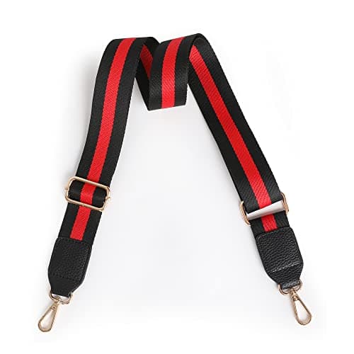 Adjustable Multicolor Replacement Straps for Montana West Crossbody Handbag — Black Red Bk-rd-1019