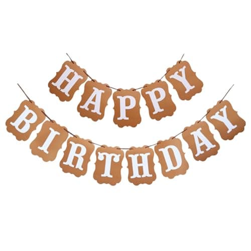 Camping Theme Birthday Party Decorations Kit Banner Topper — Brown1