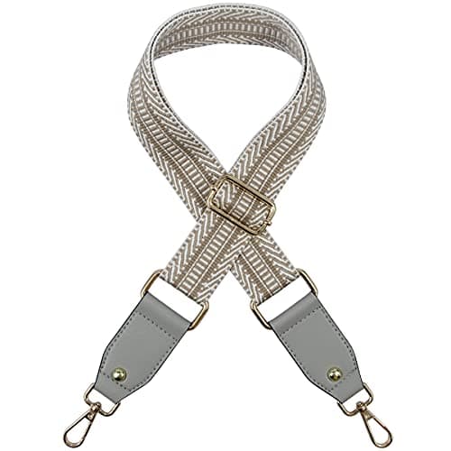 Duwi Wide Multicolor Guitar Style Handbag & Purse Strap — Grey,brownwhite, Transverse