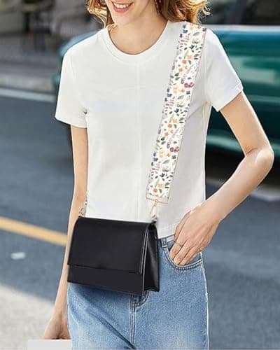 BeauBeast 2" Wide Adjustable Gold Buckle Crossbody Bag Strap