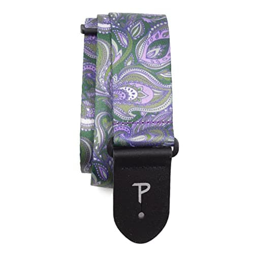 Perri's Leathers Ltd. Metallica Polyester Guitar Strap - Ride the Lightning (LPCP-257) — Paisley Grn/Olv/Lvndr