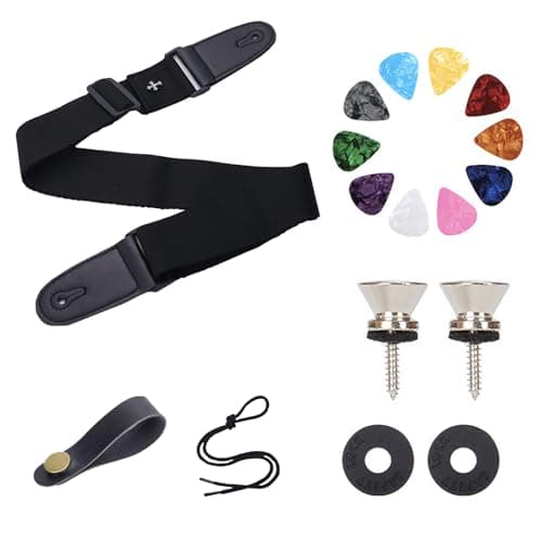 SCORYULE Adjustable Guitar & Bass Strap with Pick Holder