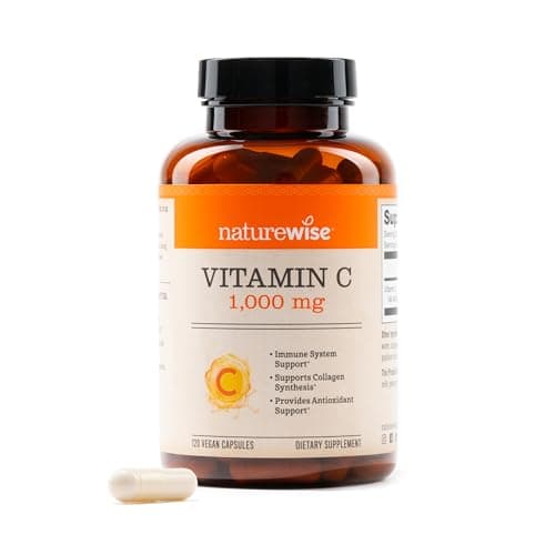NatureWise Vitamin C 1000mg Capsules - Extra Strength Immune & Collagen Support - Vegan, Non-GMO, Gluten Free - 120 Coun