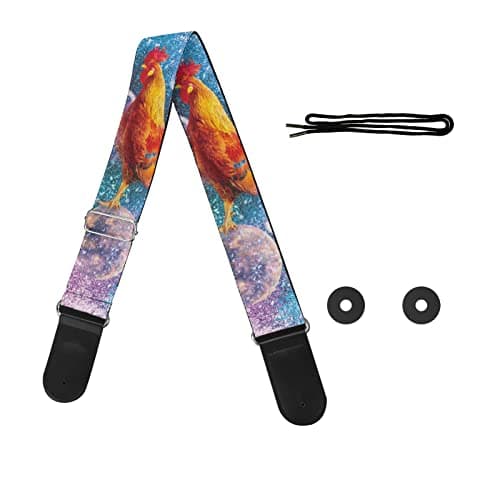 GLENLCWE Adjustable Strap for Acoustic, Electric & Bass Guitars — Rooster on Planets