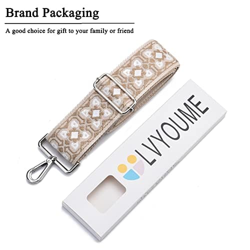 LVYOUME Silver Hardware 2" Wide Adjustable Crossbody Bag Strap Belt Replacement