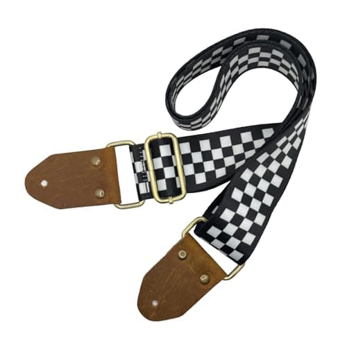 Wild Guitar Strap with Pick Pocket, Genuine Leather, Adjustable