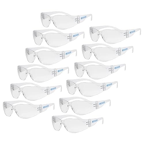 JORESTECH Polycarbonate Safety Glasses, Impact Resistant, Pack of 12 (Clear)