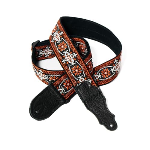 Retro Folk Guitar Strap, 2" Width — Orange