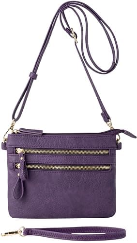 B Bretnano Vegan Mini Crossbody Purse with Tassel Accents — Purple Nn