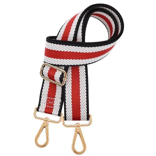Kolti Wide Adjustable Canvas Crossbody Shoulder Strap Handbag — Gold buckle-467