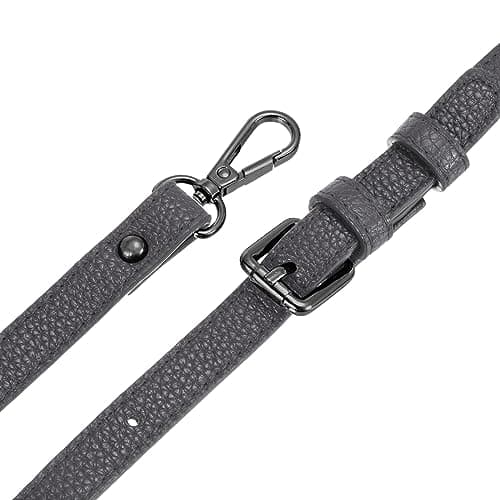 Uxcell Purse Strap, Grey, 41-51" Long, Adjustable Leather Crossbody Shoulder Strap