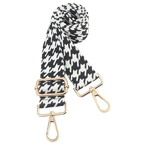 Chushui Replacement Crossbody Shoulder Strap for Handbag — Houndstooth Black and White