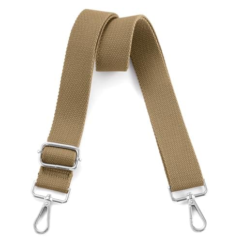 Universal Adjustable Crossbody Shoulder Bag Strap — Silver - Khaki