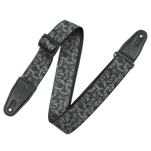 Levy's 2" Wide Polyester Guitar Strap — Black & Grey