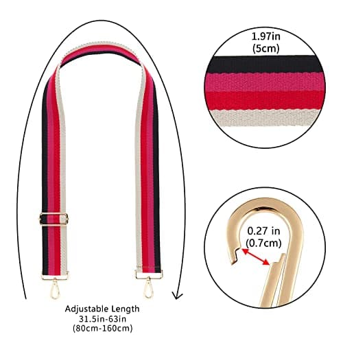DOAPMLL Adjustable Gold Hardware Canvas Shoulder Strap for Women's Crossbody Purse