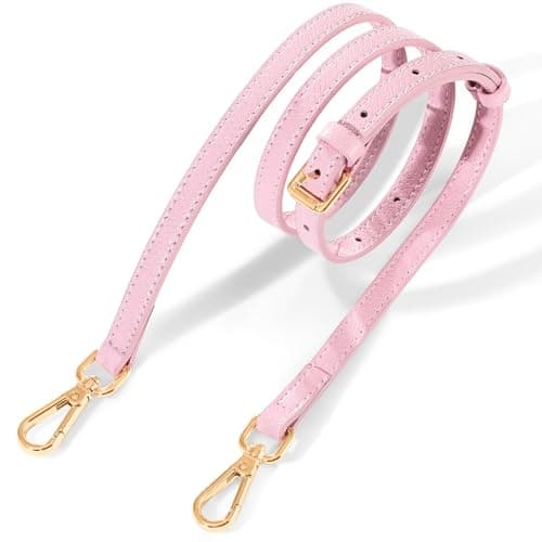 Hamdecro Leather Purse Strap Replacement, Crossbody & Shoulder Straps for Bags, Adjustable — Pink