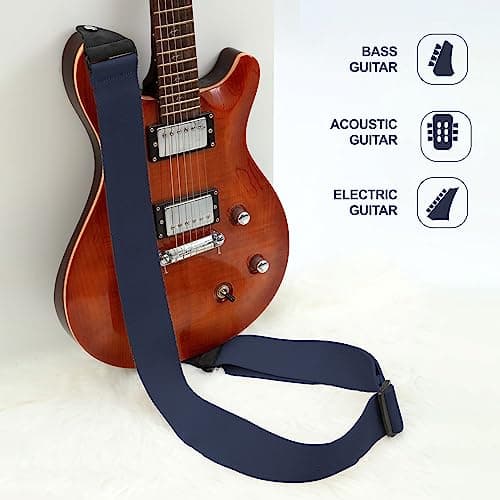 Thickened Cotton Guitar Strap for Bass, Electric & Acoustic - Deep Sea Blue