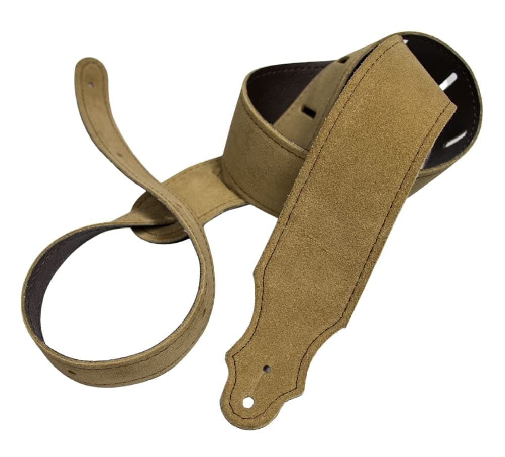 Vintage Suede Leatherette Backing Guitar Strap