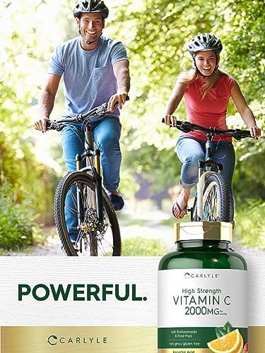 Carlyle Vitamin C 2000mg with Rose Hips Caplets | Vegetarian, Non-GMO, Gluten Free