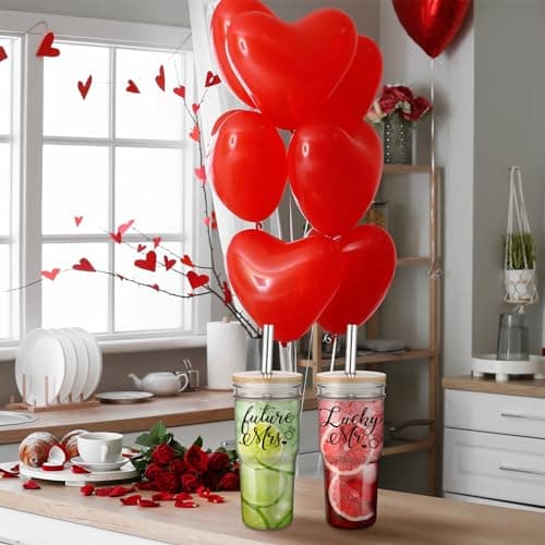 Engagement Gifts for Couples: Lucky Mr & Future Mrs Glass Tumbler Set