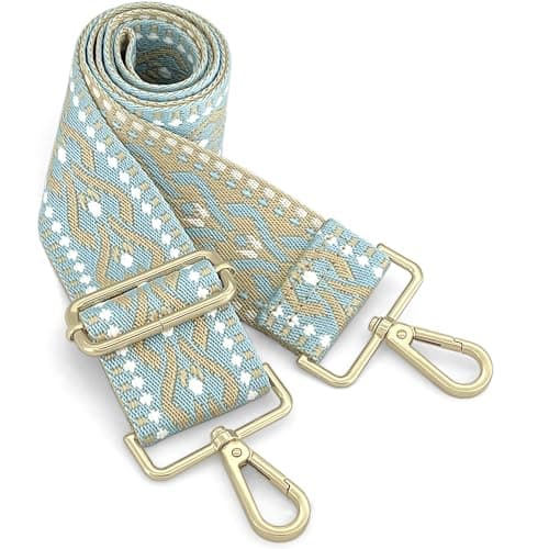 GIINJKGO Purse & Crossbody Guitar Strap Replacement — Blue Floral Embrace