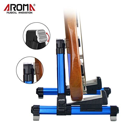 Foldable Aluminum Guitar Stand for All Strings - Blue Steady & Portable Protection