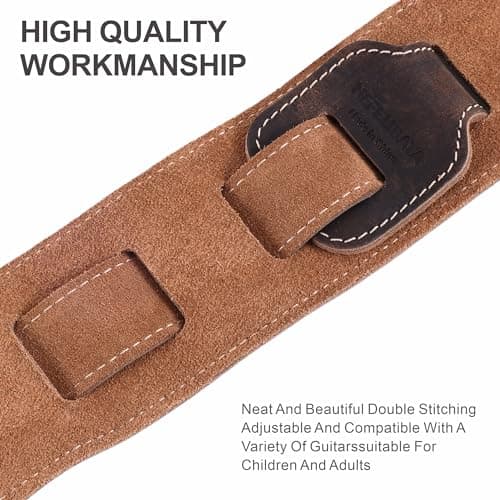 Nefelibata Chocolate Brown 3-Inch Guitar Strap with Foam Padding & Cable Loop