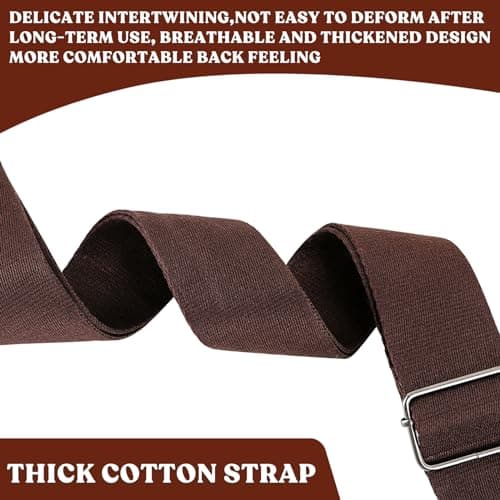 EASTROCK Brown Adjustable Cotton Guitar Strap for Beginners