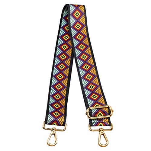 ZANQANO Adjustable Crossbody Strap for Purse and Guitar Multicolor Handbag Straps — Rhombus Y