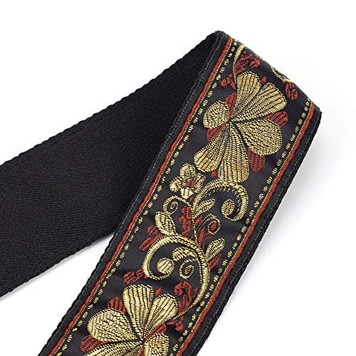 Vintage Classical Pattern CloudMusic Guitar Strap with Leather Ends