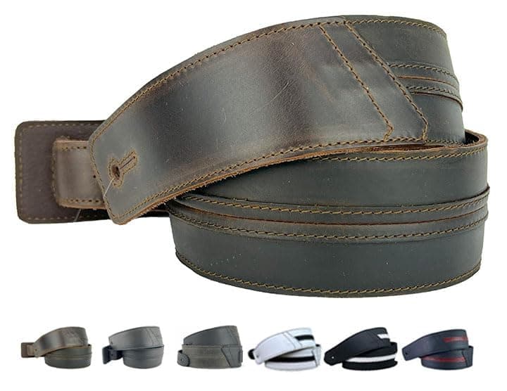 Original Straight Up Full Grain Padded Leather Guitar Strap