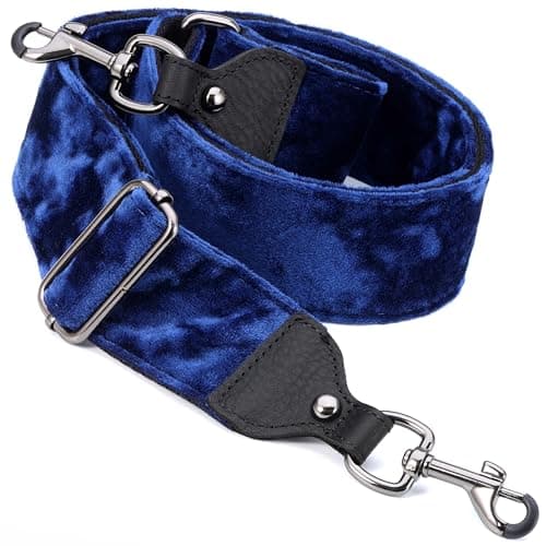 Retro Ethnic White Nefelibata Jacquard Embroidery Handbag Strap — Retro Velvet Blue