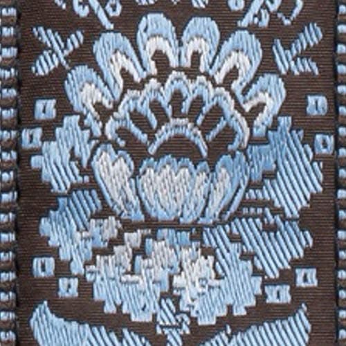 KLIQ Vintage Woven Guitar Strap for Acoustic & Electric Guitars — Coffee and Light Blue Sunburst