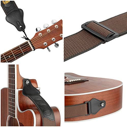 BestSounds Soft Cotton Guitar Straps, 3 Pick Holders, Bass, Electric & Acoustic