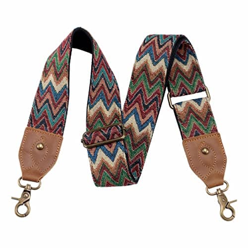 Nefelibata Purse Strap: Adjustable Leather Shoulder Replacement — Retro Rainbow Strips