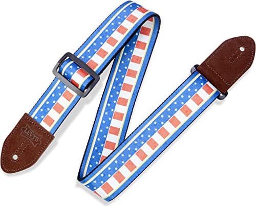 Levy's Leathers Black and Yellow Sunflower Guitar Strap MP2-009 — Patriot