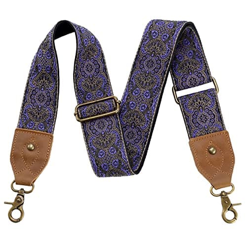 Nefelibata Purse Strap: Adjustable Leather Shoulder Replacement — Vintage Purple