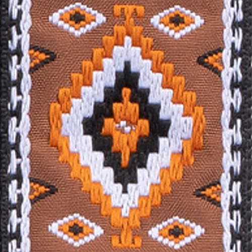 KLIQ Vintage Woven Guitar Strap for Acoustic & Electric Guitars — Diné Adobe & Orange