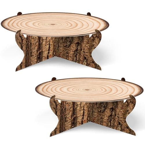 Zopeal Green Leaf Wooden Cupcake Stand for Baby Shower Decoration — Classic