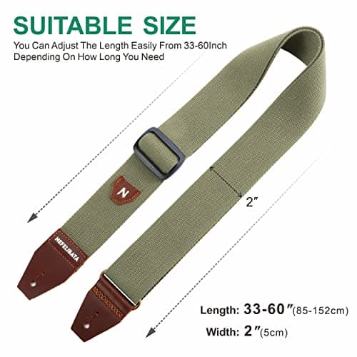 Nefelibata Full Grain Leather Guitar Strap with Pick Pocket