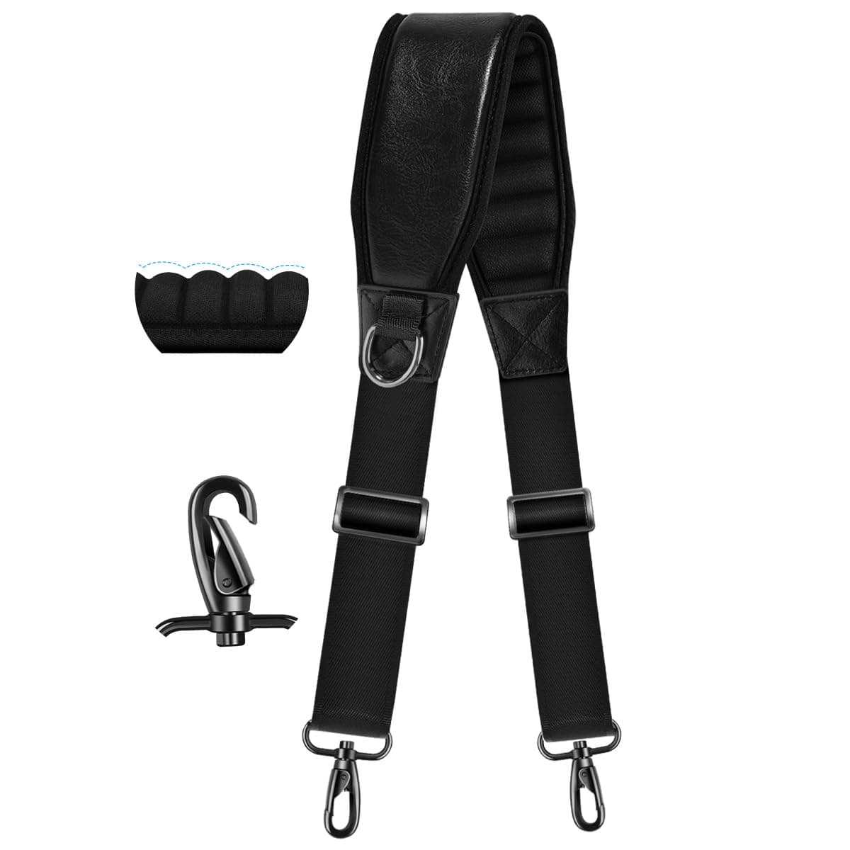 ZINZ ZINZ 78" Black Neoprene Shoulder Strap Belt