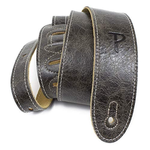 Perri’s Adjustable Vintage Brown Leather Guitar Strap for All Sizes