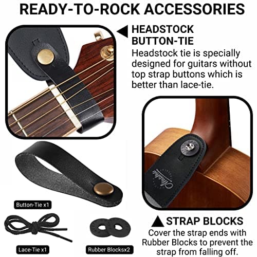 Amumu Hootenanny Yellow Cotton Guitar Strap for Acoustic, Electric & Bass Guitars
