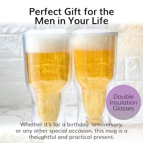 Double Wall Insulated Tritan Beer Cups - 2 Set, 17 oz, Shatterproof, Pub Mug, PicnicReusable